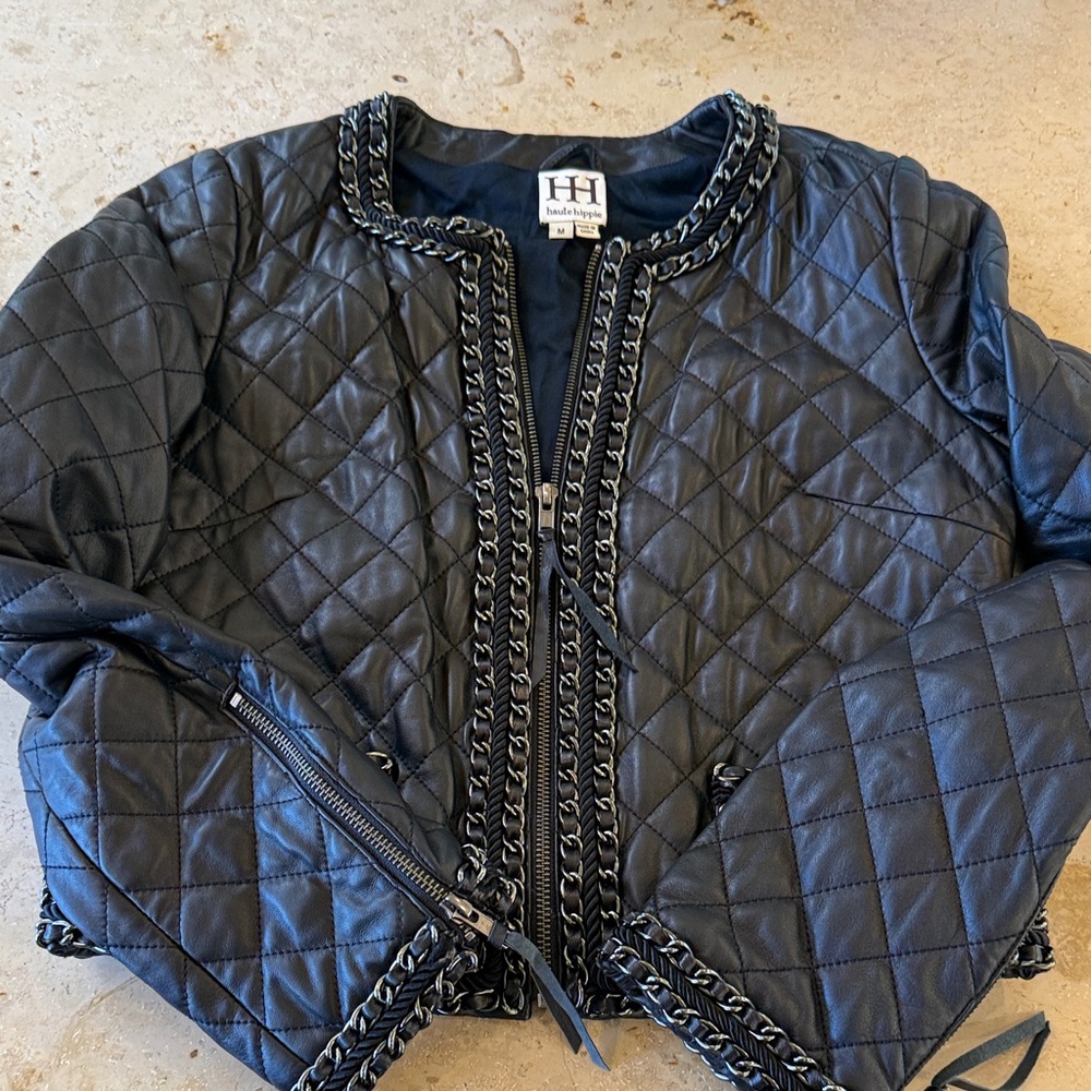 Haute Hippie Black Quilted leather Jacket